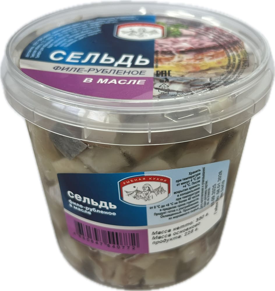 Сельдь филе рубленное в&nbsp;масле, 350г